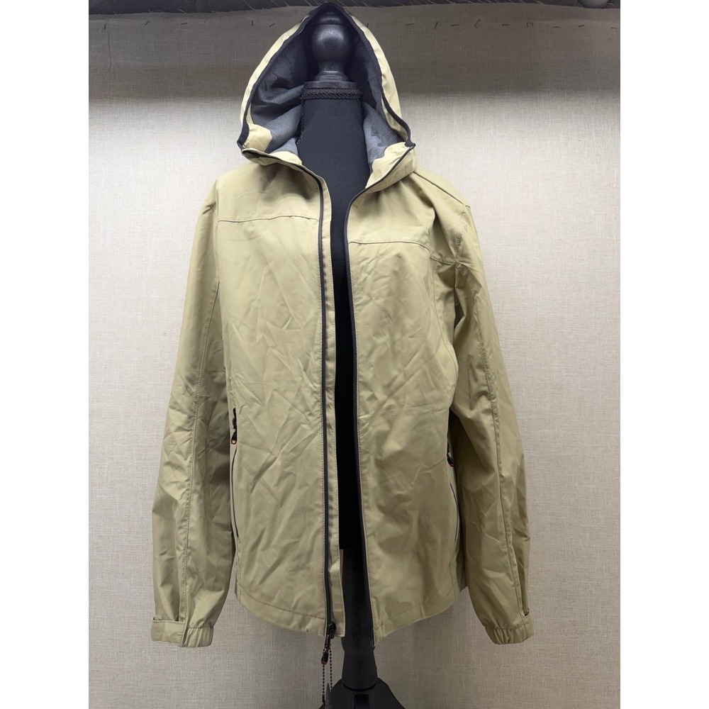 Hawke & Co Outfitter Mens Tan Hooded Windbreaker Jacket HMP3634 Size M